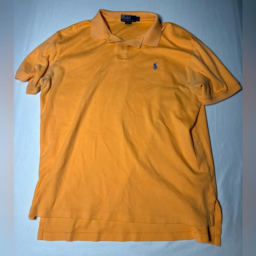 Ralph Lauren Men's Polo‎ Short Sleeve Shirt Orange, 100% Cotton, Size Large